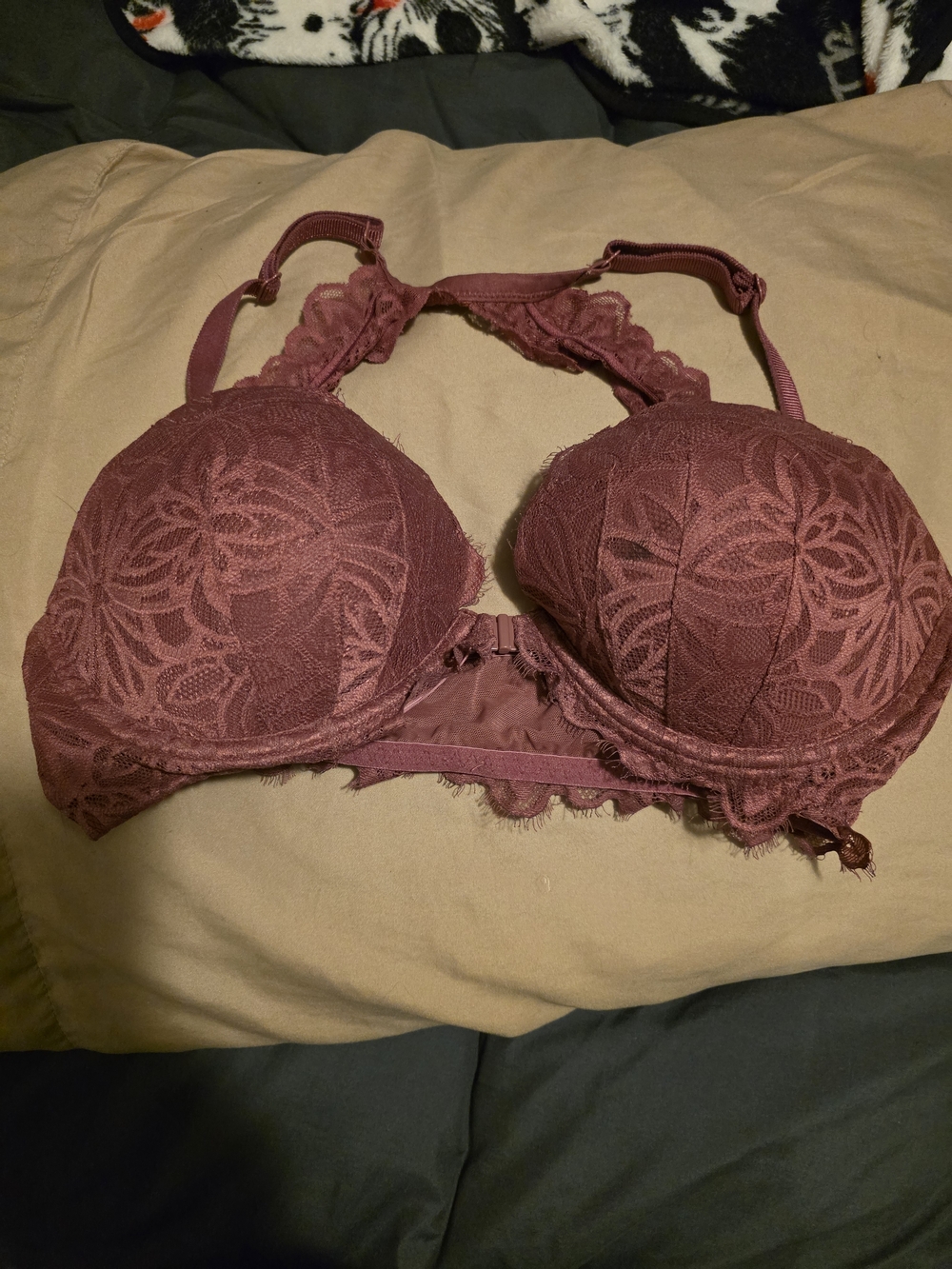 PINK Victoria's Secret Lace Push-Up Bra in Dusty Rose